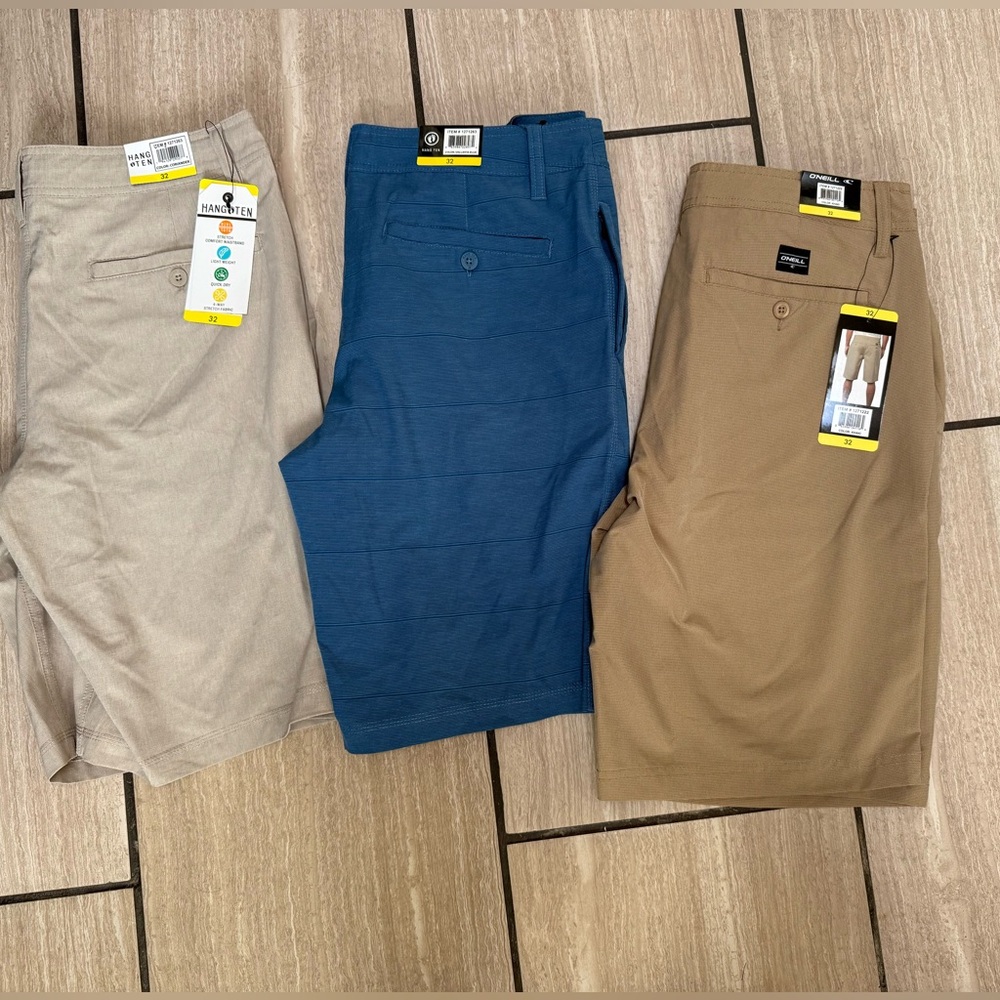 Men's Hybrid Shorts bundle size 32 - Blue, Tan, Gray - Picture 2 of 2
